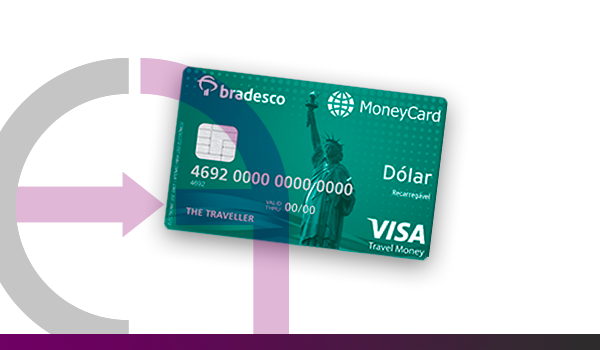 Bradesco MoneyCard Dólar, o pré-pago cheio de benefícios.