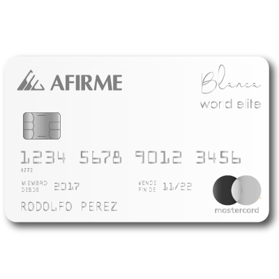 Tarjeta de crédito Afirme Blanc Word Elite